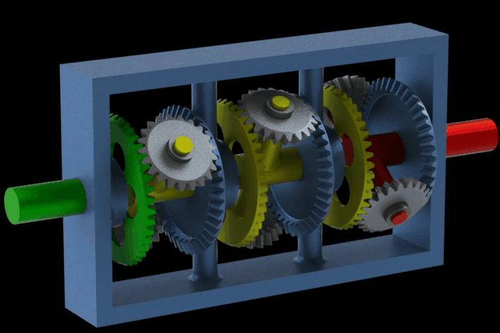 多速齿轮变速结构3D图纸+Solidworks设计